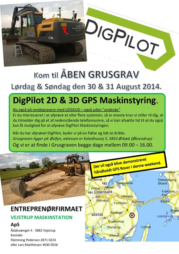 Grusgrav dag for demo af digPilot maskinstyring